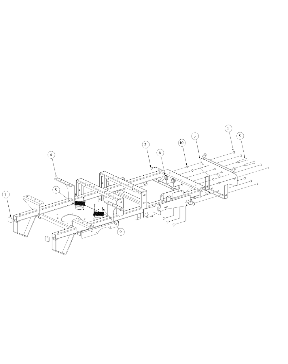 Frame Assembly Diagram and Parts List for 53AB5D8X750-25-HP Cub Cadet Lawn Tractor